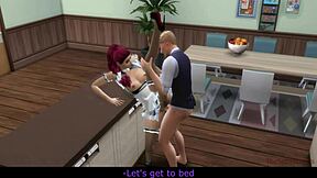 Seductive maid tempts lazy husband into cheating in Sims 4