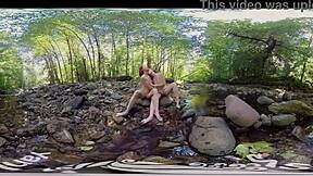 Two amateur girls, Ana Molly and Belle, indulge in lesbian pleasure outdoors