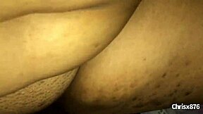 Black goddess gets her hairless pussy pounded by a horny stud in missionary position