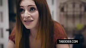 Pregnant redhead Maya Kendrick experiences a taboo encounter with her boyfriend's older stepfather