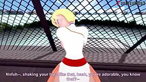 Three-dimensional animated pornographic movie featuring a powerful girl and two supermen