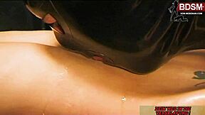 German BDSM dominatrix fetish session with slave and punishment