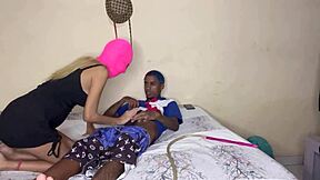 Amateur teen gets her tight pussy pounded in fishnets