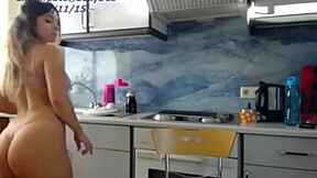 A young vixen playfully flaunts her luscious derriere on webcam