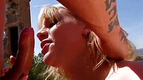 Muna's tight pussy takes a hard pounding in natural outdoor setting