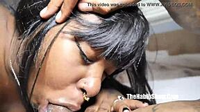 Voluptuous ebony starlet receives a creamy filling from her lover, Ralph Whoren