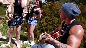 Muna's tight pussy takes a hard pounding in natural outdoor setting