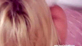 Threesome Blowjob Session with Blonde and Brunette Sucking for Cumshot Combo