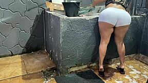 Overweight Latina serves as an ass for her boss's pleasure, caught on camera