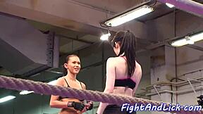 European lesbians engage in wrestling and mutual pleasuring