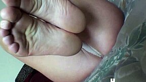 Angela's tantalizing skintight display and toe tease