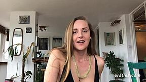 Amateur Sarah's intense solo orgasm with quivering pussy climax