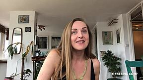 Amateur Sarah's intense solo orgasm with quivering pussy climax