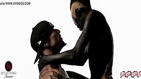 King Noire's wild night in the sky with a sexy ebony babe