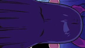Anime vampire gets covered in cum