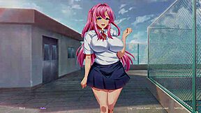 Visual novel style erotic game with pregnant women and others in a group