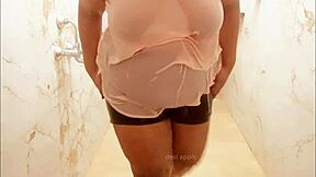 Beautiful Iranian woman takes a shower and exposes her charms.