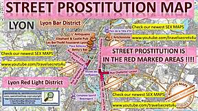 Map of Lyon, France: Sex industry and massage parlors