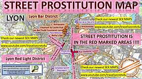 Map of Lyon, France: Sex industry and massage parlors