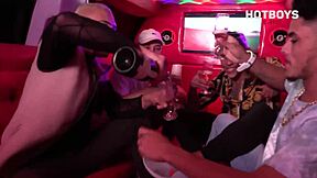 Young and straight twink guys cum in limousine for hotboy’s birthday