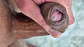 Steamy bath time with hot water and hot cum