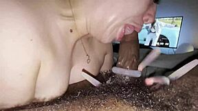 Ass worship and deep throat magic with a big veiny cock