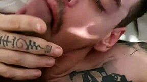 Gay blowjob scene with a huge cock without the use of a condom.