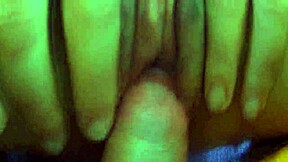 A student gets fucked and cream pied in a forest reading tent.