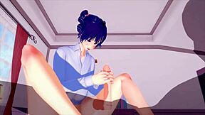 Beautiful woman with large breasts and perfect ass in 3D hentai