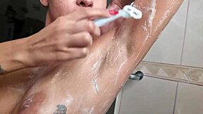 A hot shower with a girl who has a full pubic bush is quite enjoyable.