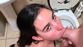 Young vixen gives great blow job and gets a facial