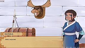 Sloppy blowjob in this adult cartoon game called 4 elements trainer