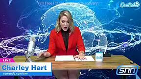 Camsoda - Hot Milf Masturbates and Rides Sybian During Live News Reading