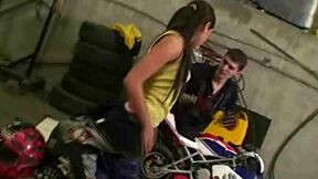 Hot scene with a teen girl getting cum on her face
