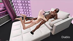 Animated sex game night with Diablo files and anime sex