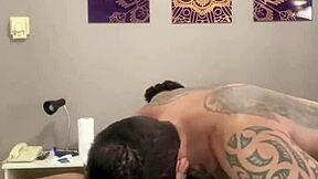 Muscular coach seduces his player in the locker room.