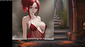 Redhead woman dominates Cherry in a JOI game with humiliation.