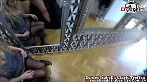 A blonde amateur MILF meets a German user in person after chatting with him.