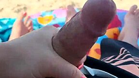 Public beach encounter with a big cock lover