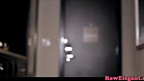 Big tits European mature seduces the room service boy and fucks him in the room