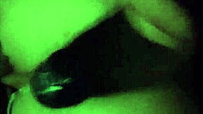 Black dildo solo scene for anal pleasure