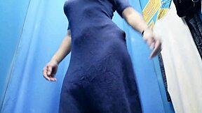 Russian MILF in real dressing room changing clothes