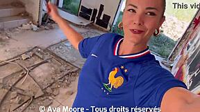 French slut gets Bukkake facial for Euro 2024 tickets