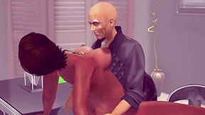 A young girl has sex with a wealthy older man in his mansion