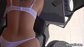 Latina Ninfómana Sucks Huge Cock On Terrace For Anal
