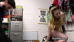 Milf with Big Tits Sucks for Stolen Office Lingerie