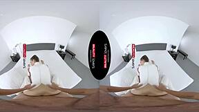 Petite latex clad android gets fucked in VR