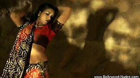 Sultry Indian dancer performing a hot erotic dance routine