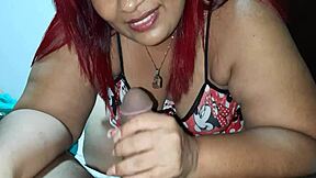 I like the way my stepmother performs a blowjob on me