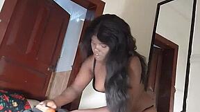 Amateur video of an African beauty getting some oral sex and anal sex